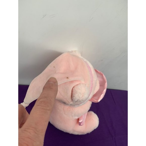 Aurora 9 Inch Pink Teddy Bear Lovie Blanket Baby Girl Embroirded Feet Night Hat - Picture 5 of 11